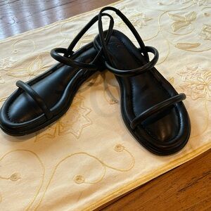 J Crew strappy sandals.